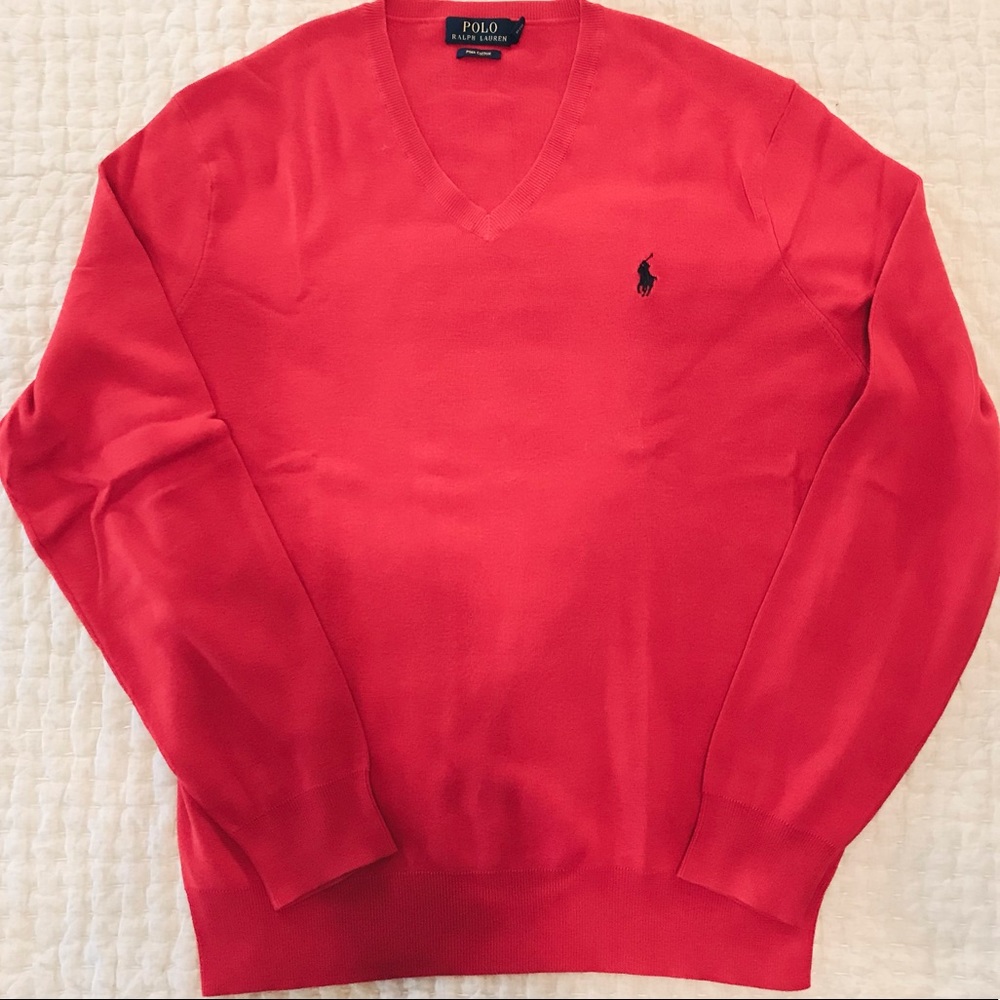 Men’s Ralph Lauren Pima cotton red sweater.Sz L
